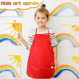Children’s Assorted 6 Colors Aprons – 2 Pockets – Art Smocks – Cooking Aprons – Item #5732