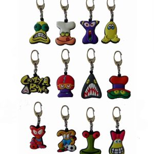 Crazy Bones Keychains with Metal Rack Display