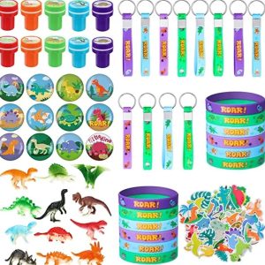 110 Pcs Dinosaur Party Favors Set – Mini Dinosaur Figures plus many other Goodies – Item #5814