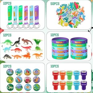 110 Pcs Dinosaur Party Favors Set – Mini Dinosaur Figures plus many other Goodies – Item #5814