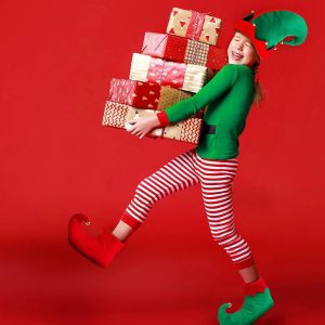4 Piece Kids Christmas Elf Costume Set – Holiday Elf Felt Hat Elf Shoes and Headband – Item #5834-2310