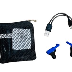 TWS Blue Earbuds with Mesh Pouch (Range Over 30 Feet) – Item #32277blue