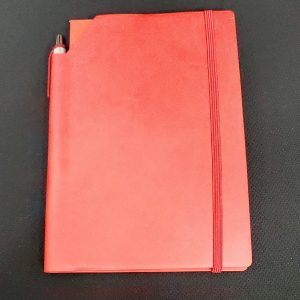 Essential Red Journal (8.5″ x 6″) with Ribbon Stylus Pen – Item #15942red