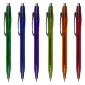 Super Glide Translucent Barrel Pen – Black Ink – Assorted Colors – Item #5790-27645