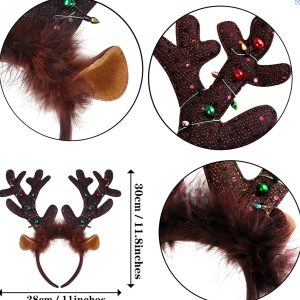 Novelty Christmas Headbands – 8 Assorted – Christmas Costume Hair Hoops – Item #5836-2254