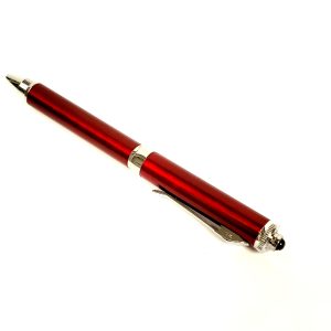 Intelligent Triple Function Light-Up LED Pens W/ Stylus – Red