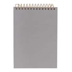 Classic Spiral Jotter with Fabric Cover – 5″ x 7.5″ – Gray – Item #151850gray