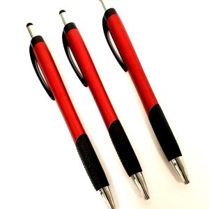 Heavy Duty Plastic Red Mateo Style Plastic Pen with Stylus