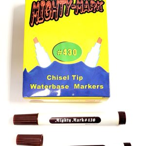 Mighty-Mark 12-Pack Brown Chisel Tip Permanent Markers – #425 – Item #5032