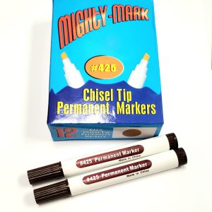 Mighty-Mark 12-Pack Brown Chisel Tip Permanent Markers - Item #5032