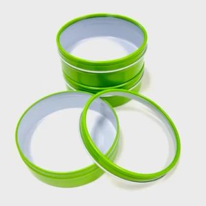 Mimi Pack 8 oz Tins – Shallow Round Tins with Clear Window Lids – Lime– Item #5823