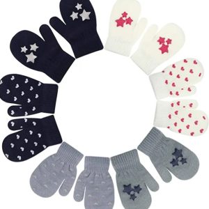 Assorted Kids Stretch Mittens – Unisex Knit Mittens – 6 Assorted Styles – Item #5853-0485