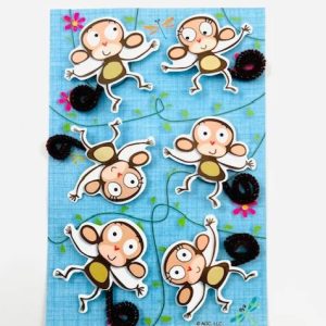 Party Like Crazy 3-D Monkey Stickers with Fuzzy Tails – Item #5672