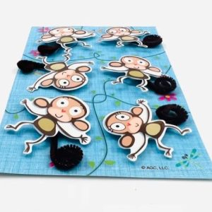 Party Like Crazy 3-D Monkey Stickers with Fuzzy Tails – Item #5672