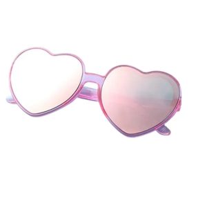 Mirrored Heart Shaped Sunglasses – Pink Frames – Item #5934