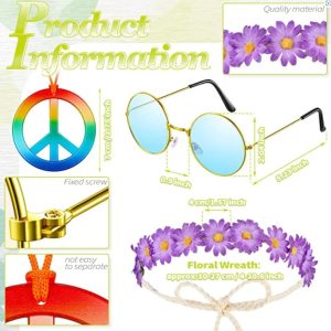 Assorted Retro Party Accessories – Sunflower Headbands – Sunglasses – Peace Sign Necklace – Item #5939