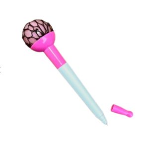 Mesh-Covered Water Bead Pen – Squishy Fidget Toy Top – Black Ink – Item #5928-5452537