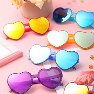 Mirrored Heart Shaped Sunglasses – Assorted Colors – Item #5931