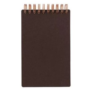 Koozie Meeting Classic Pocket Jotter Notebook – Gold Spiral Binding – Item #16132brown