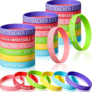 Assorted Teacher Appreciation Silicone Bracelets – Item #5604