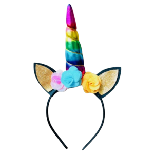 Unicorn Headband – Rainbow Horn – Glitter Ears – Item #6130