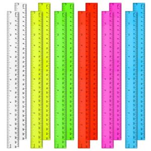 12 Inch Rulers – Colored Transparent Plastic Rulers – 6 Colors – Assorted – Item #5958