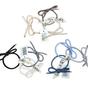 Assorted 3-Pack Lokks Elastic Hair Band Ties with Bow Set – Only 28 Cents/Set – Item #6165