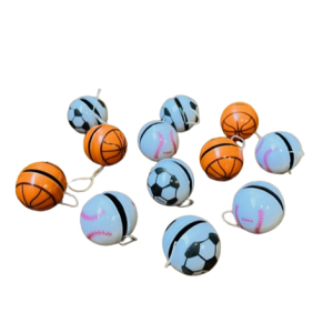 Assorted Sport Balls Yoyo’s – Soccer, Basketball and Baseballs – 1.75″ Diameter – Item #6173