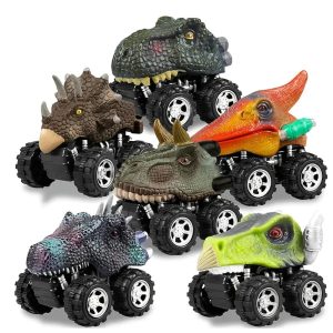 Dinosaur Toy Pull Back Cars – Realistic Dino Cars – Assorted – Item #6290