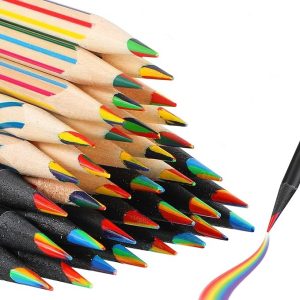 Rainbow Colored Pencils – 7 Color in 1 Black Wooden and Rainbow Pencil 4 Color in 1 Colored – Assorted – Item #6496