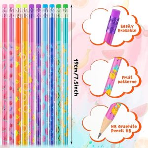 Scented Pencils Wooden Pencils with Erasers – Assorted Colorful Fruit Scented Pencils – Item #6498